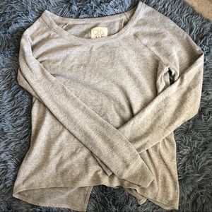 Chaser Slit Open Back Grey Sweater